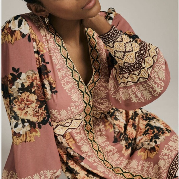 Anthropologie Floral Maxi Dress - Pink and Black - Picture 3 of 7